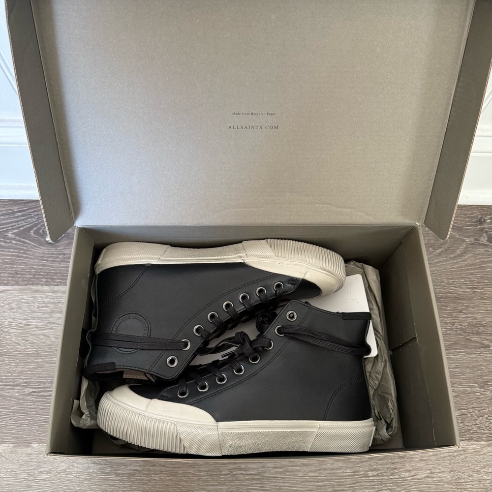 AllSaints Dumont Leather High Top Sneaker US7 - Picture 7 of 12